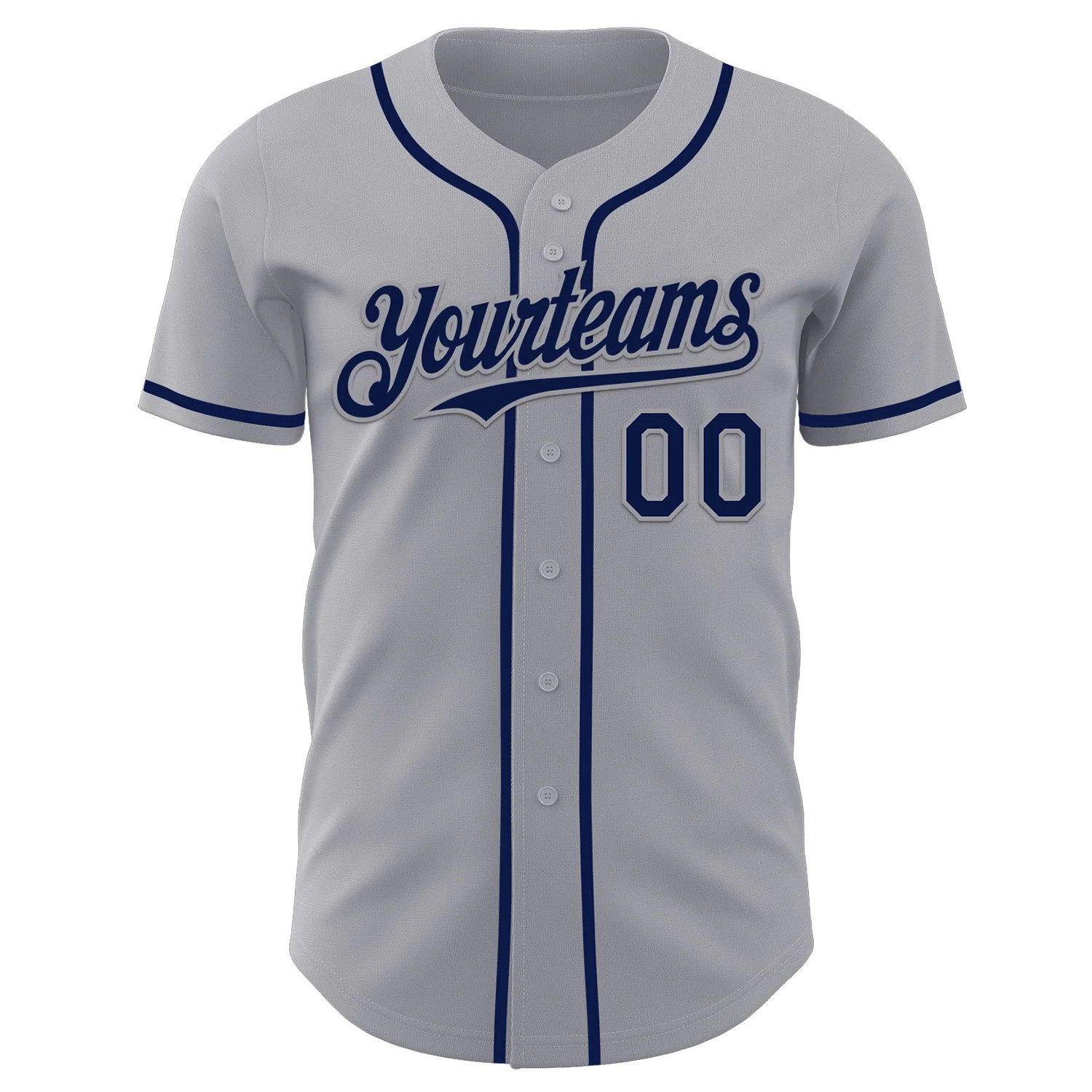Custom Gray Navy Authentic Baseball Jersey