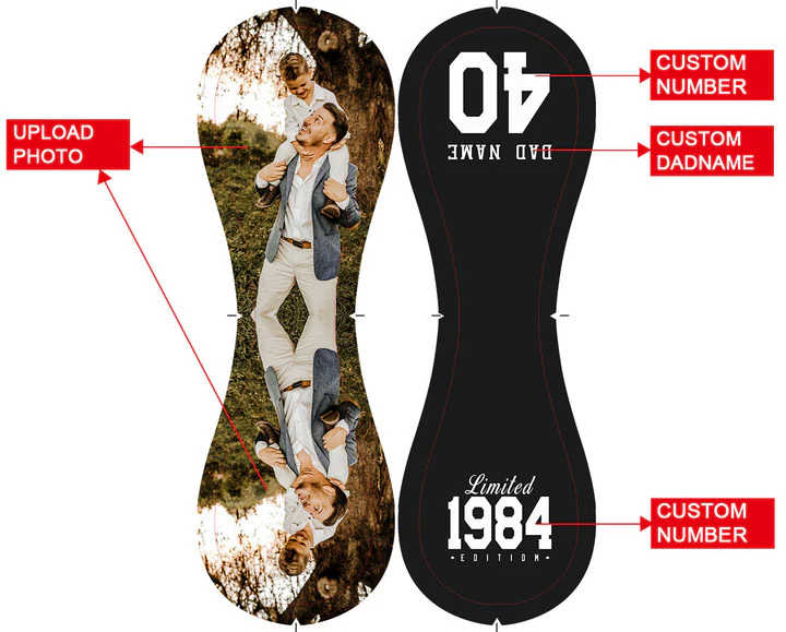 Personalized Dad Name Age Photo Black Baseballs