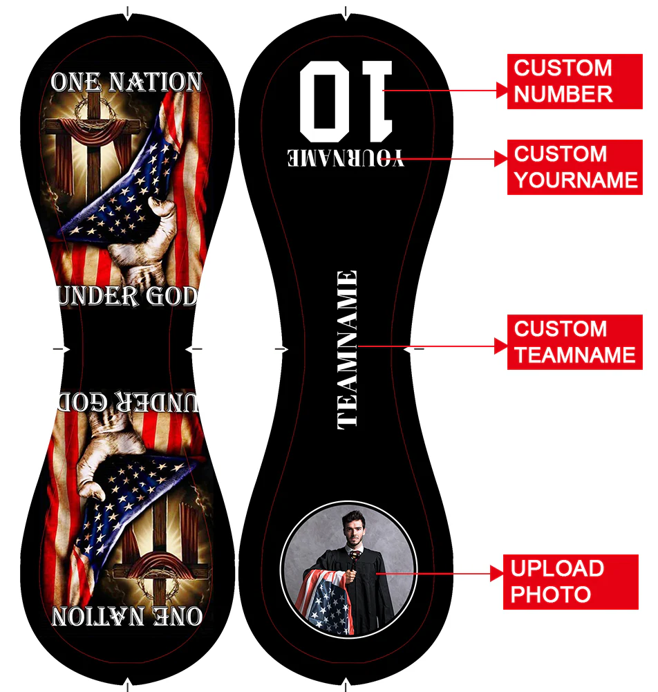 Personalized Black American Flag Cross Photo Baseballs