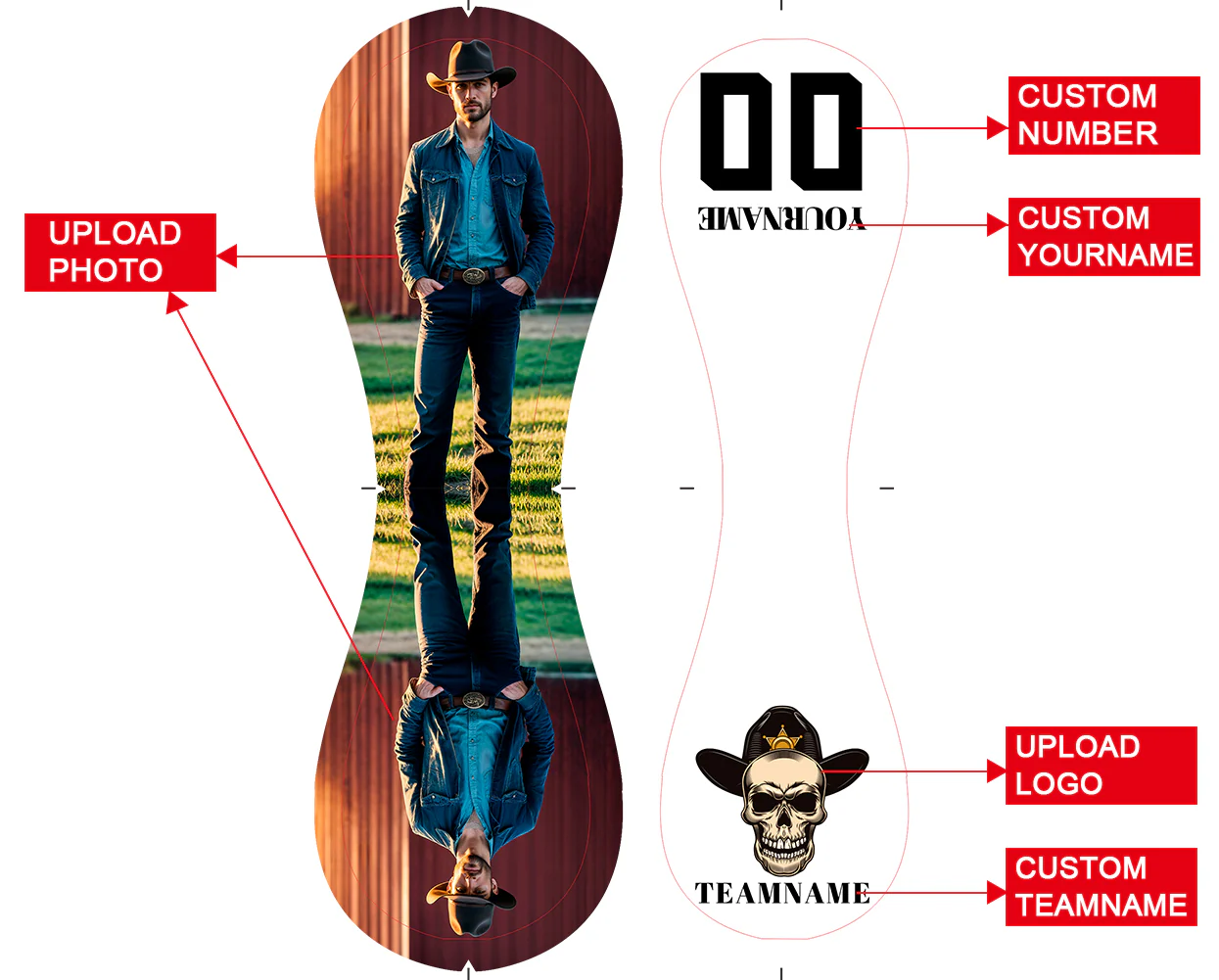 Personalized White Cowboy Skull Photo Baseballs