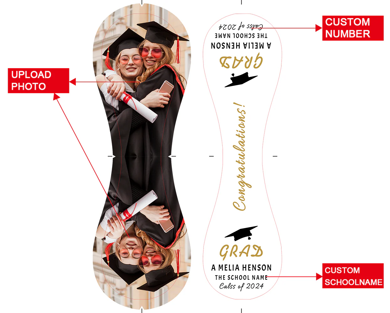 Personalized White Graduation Photo Baseballs