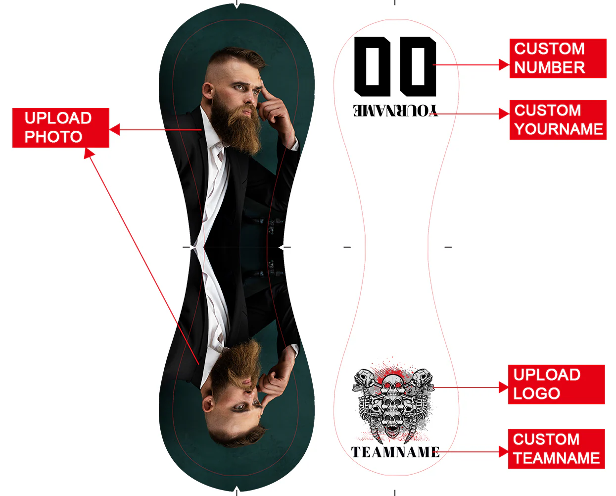 Personalized White Skull Pile Photo Baseballs