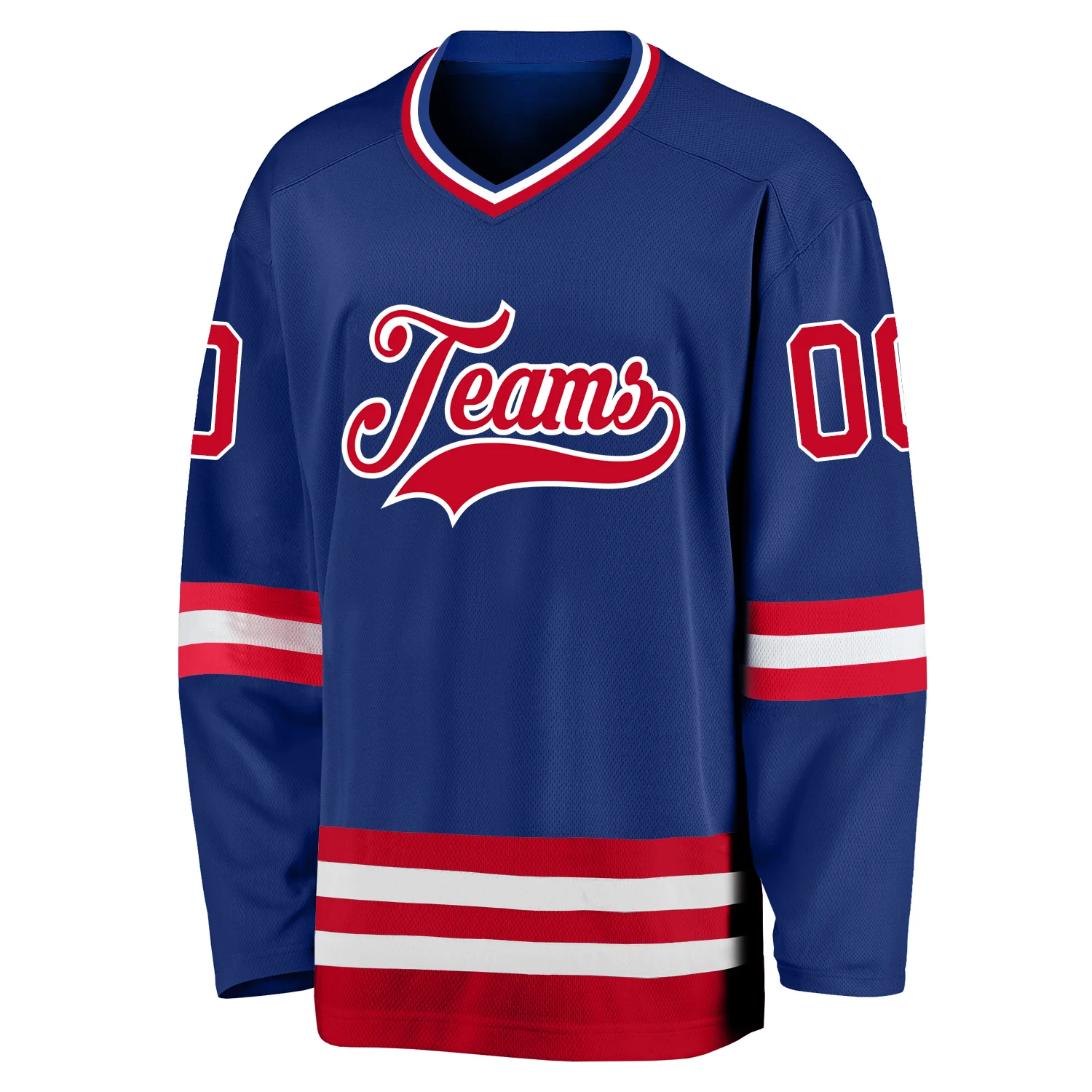 Custom Royal Red-White Hockey Jersey