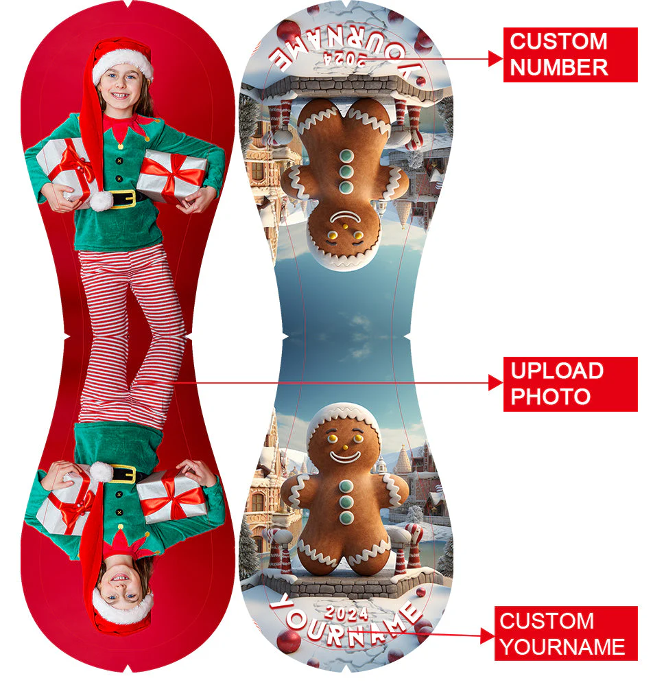 Personalized Christmas Ginerbread Snow Photo Baseballs