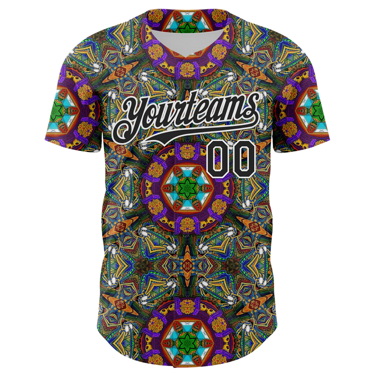 Custom Green Black-White 3D Pattern Design Burner Costumes Geometric Shape Authentic Baseball Jersey