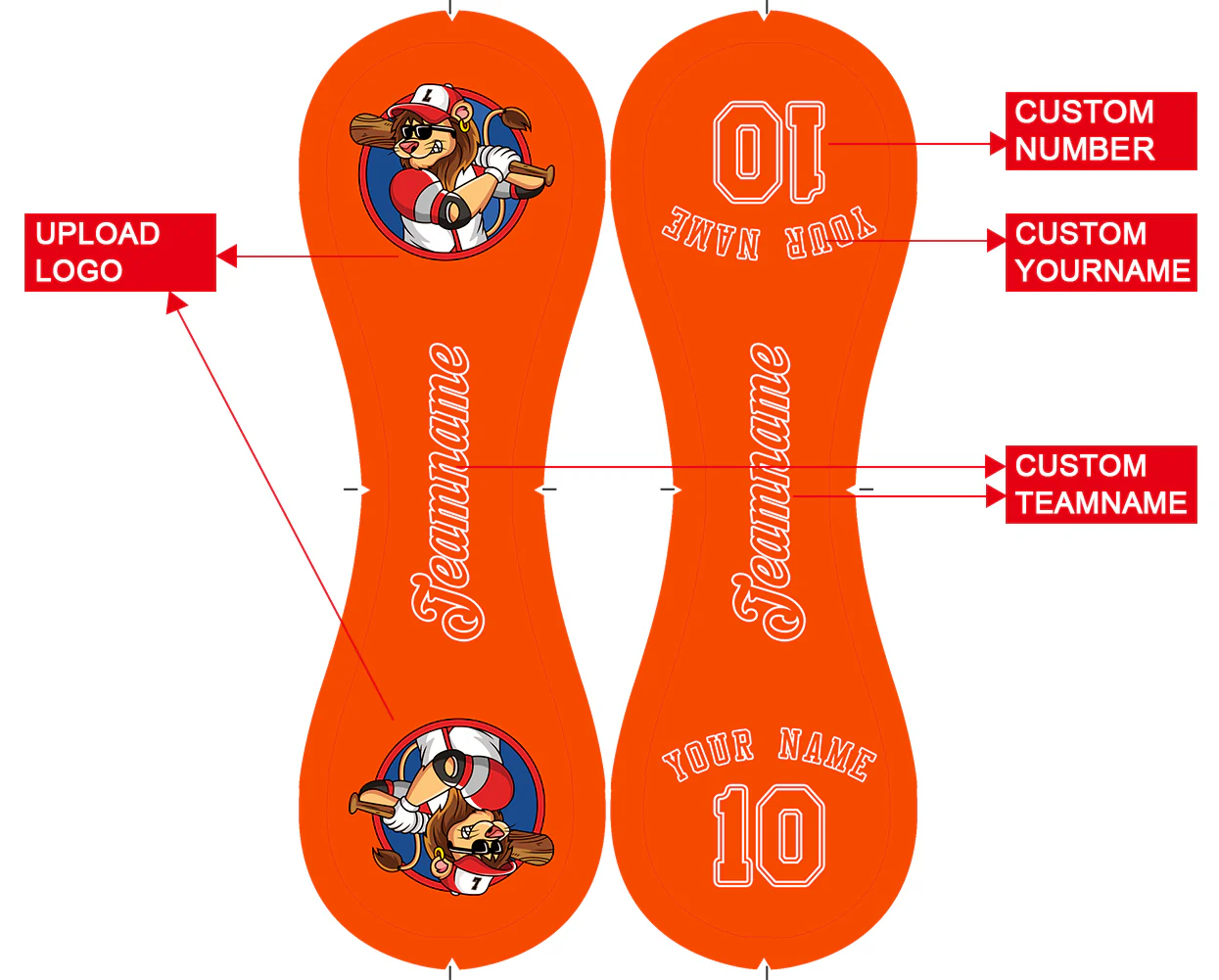 Personalized Orange Leather Orange Authentic Baseballs