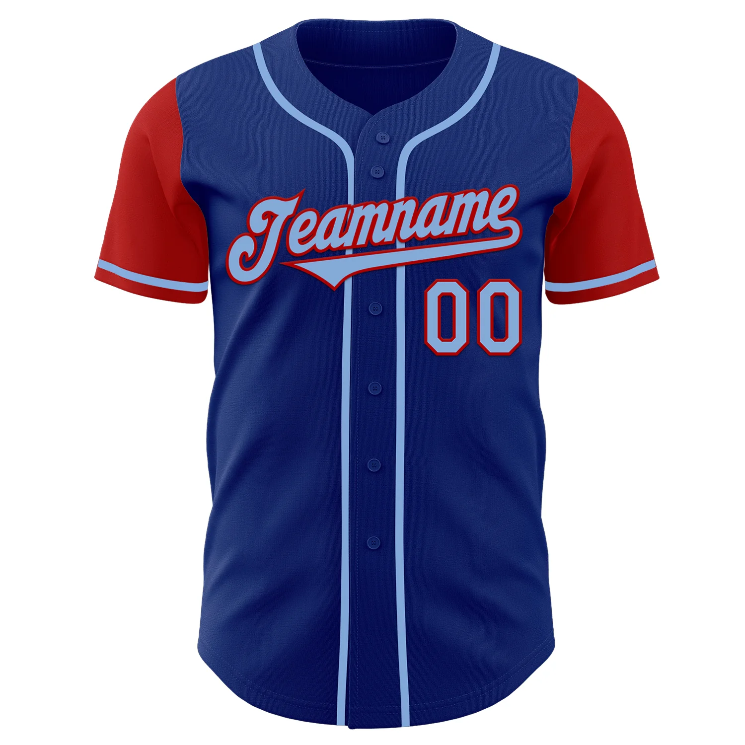 Custom Royal Light Blue-Gold Authentic Two Tone Baseball Jersey