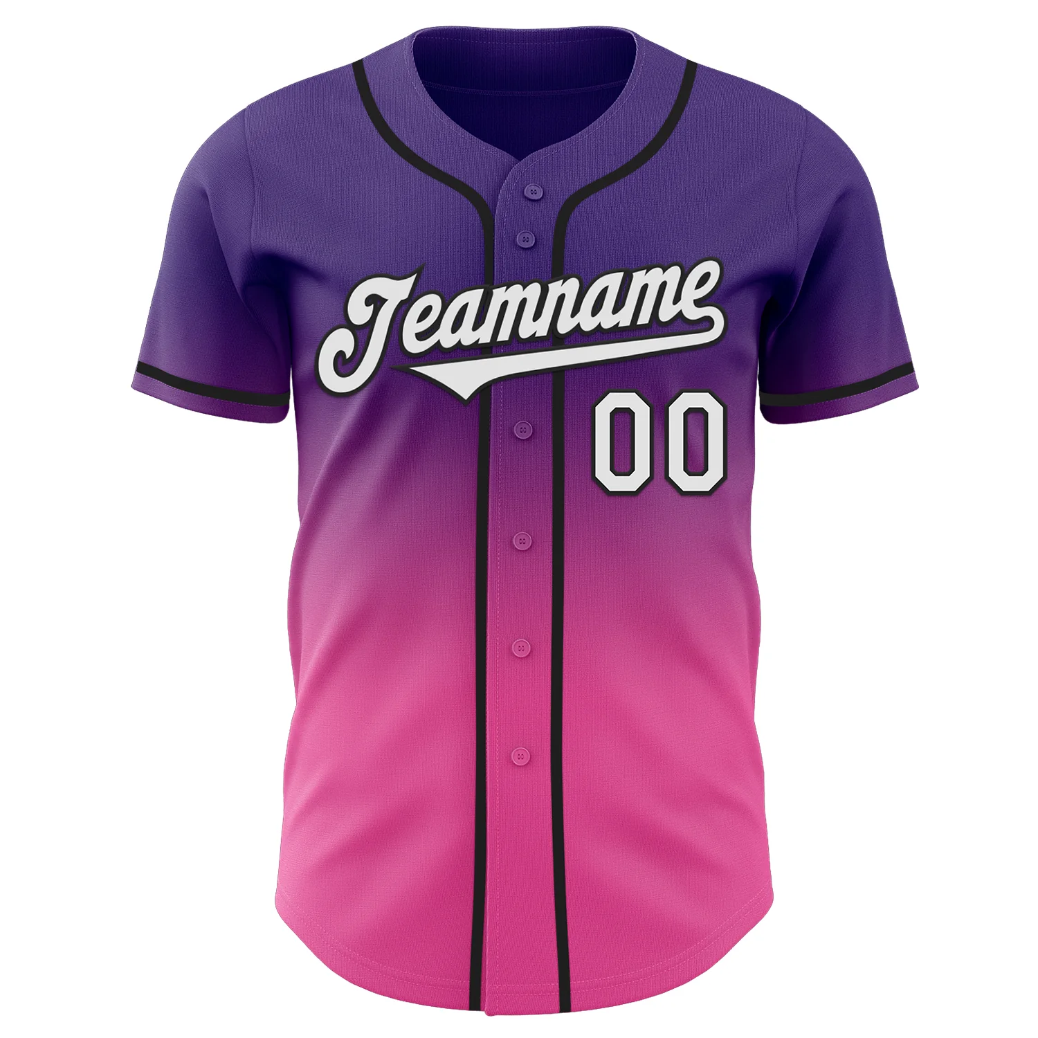 Custom Purple White Pink-Black Authentic Fade Fashion Baseball Jersey