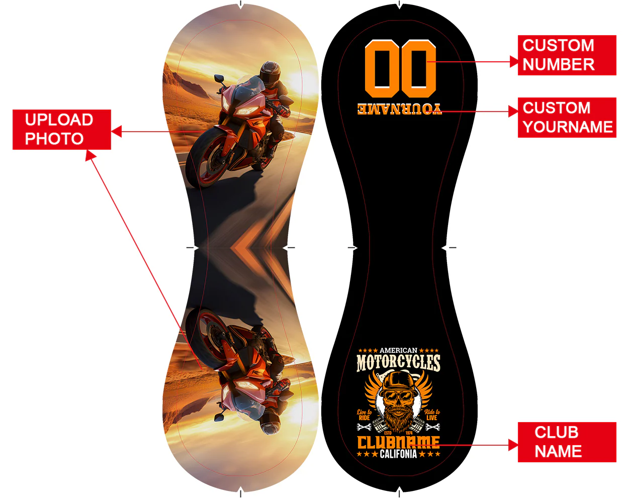 Personalized Black Skull California Motorcycle Club Photo Baseballs