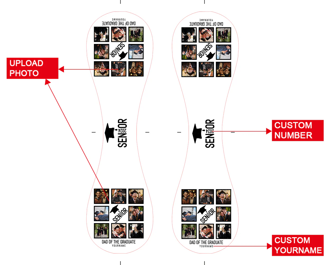 Personalized White Dad Of The Graduate Photo Baseballs