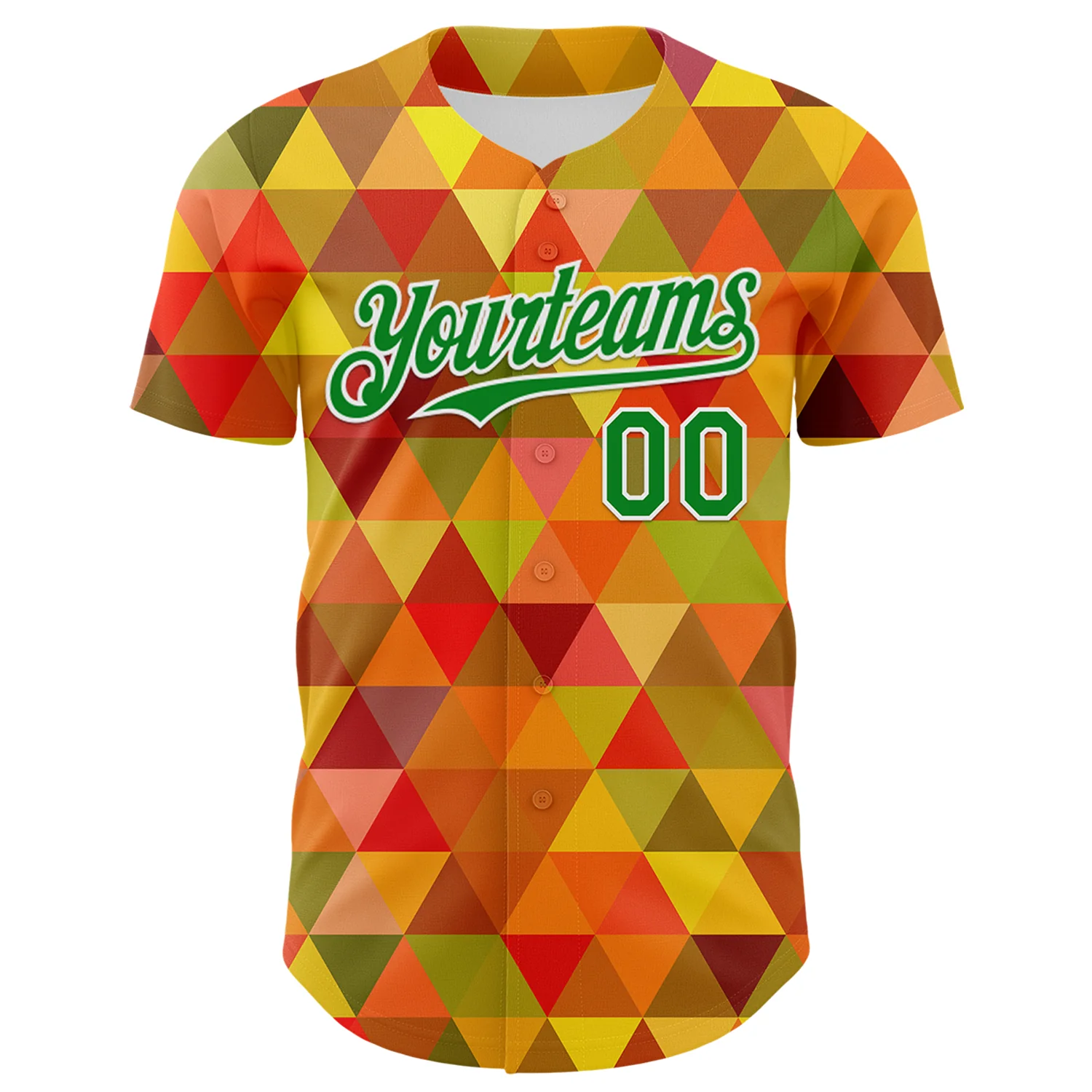 Custom Red Grass Green Yellow-White 3D Pattern Design Black History Month Abstract Geometric Authentic Baseball Jersey