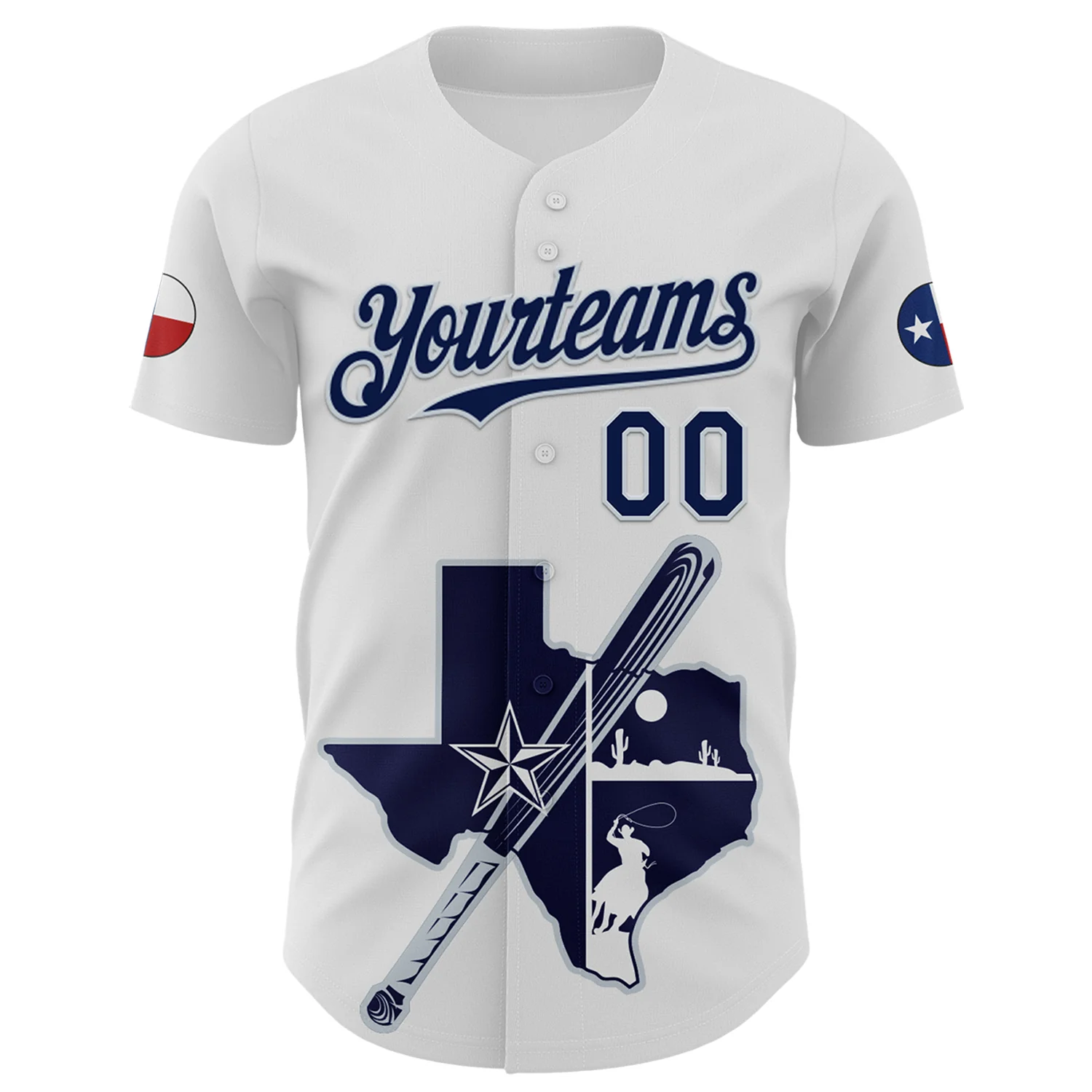Custom White Navy-Silver 3D Urban City Edition Sports Authentic Baseball Jersey