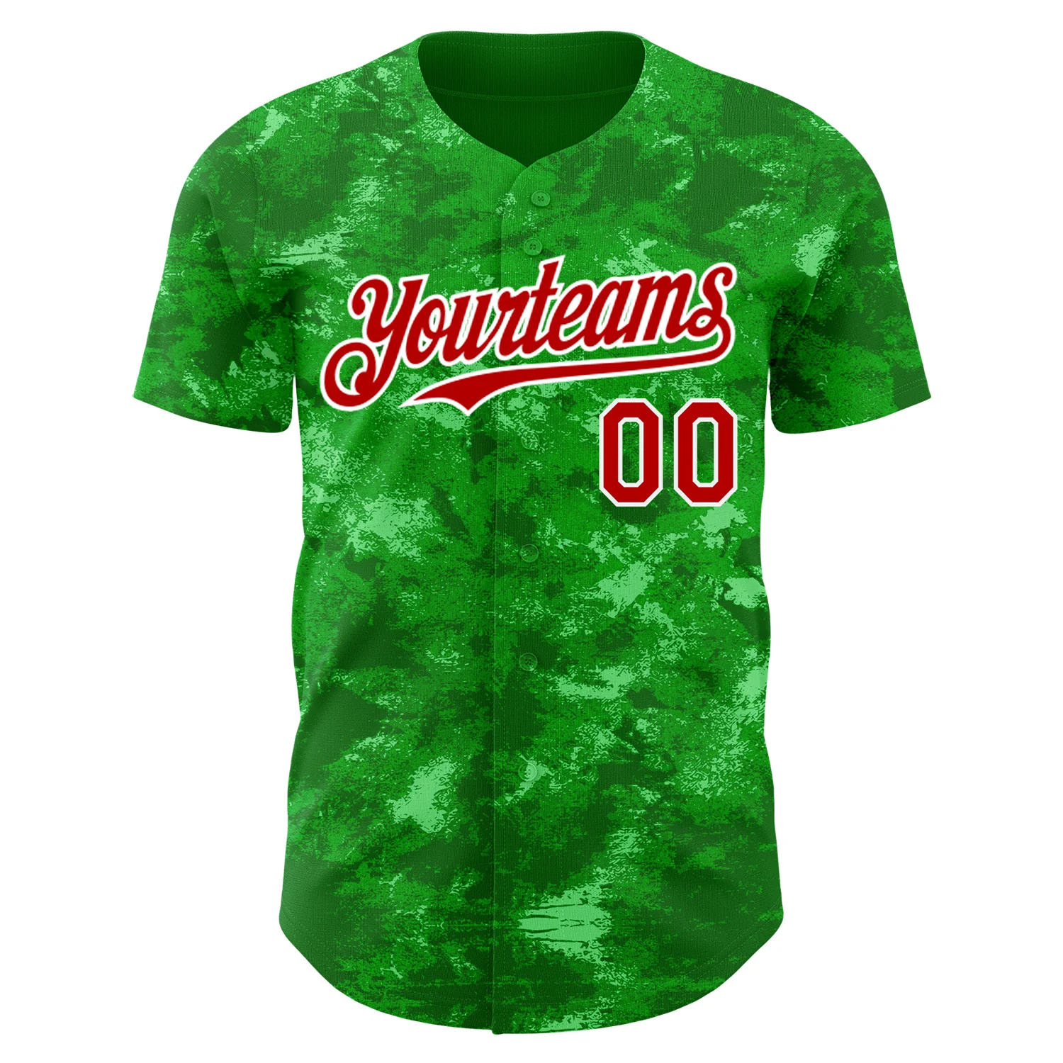 Custom Tie Dye Red-White 3D Authentic Baseball Jersey