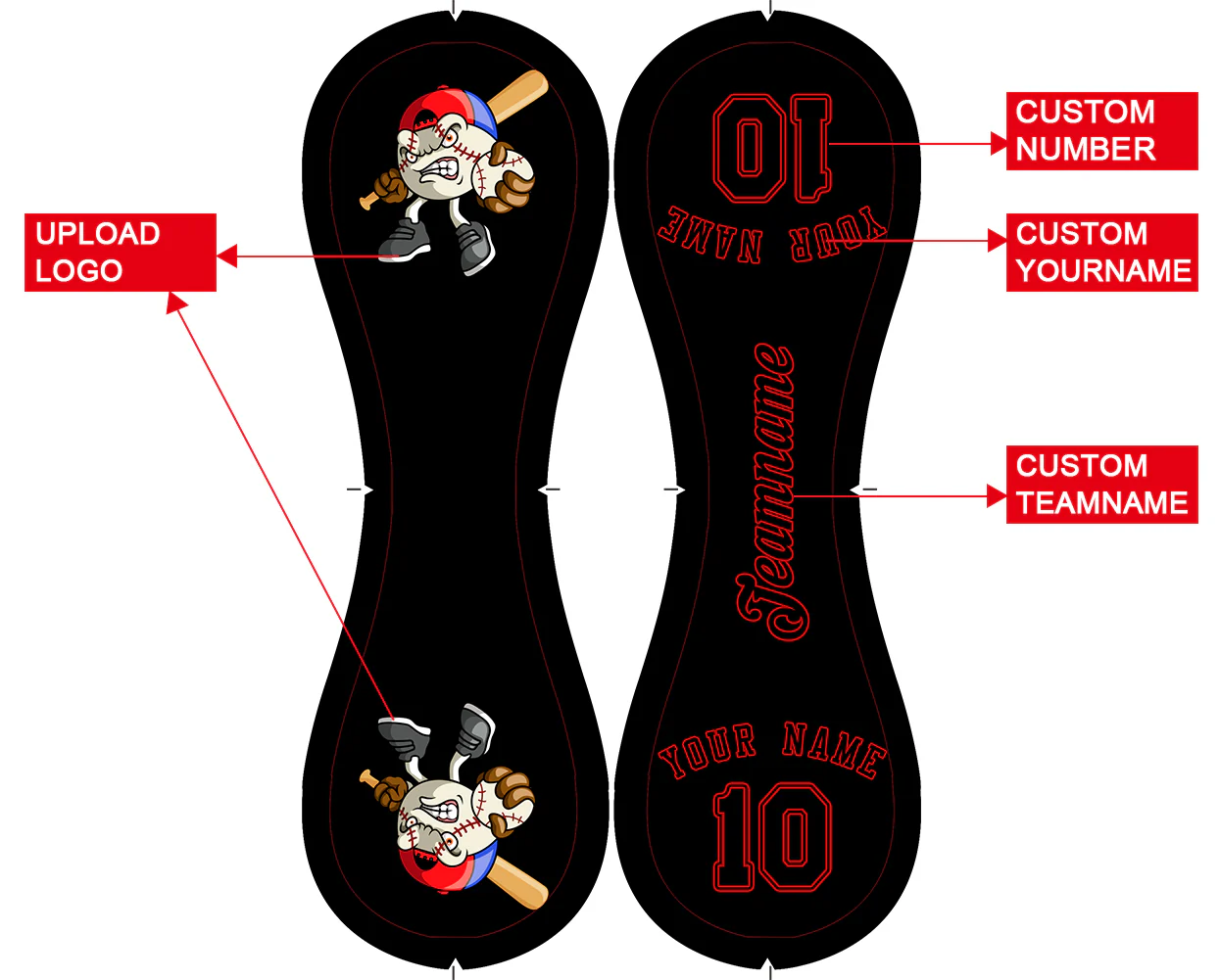 Personalized Black Leather Black Authentic Baseballs