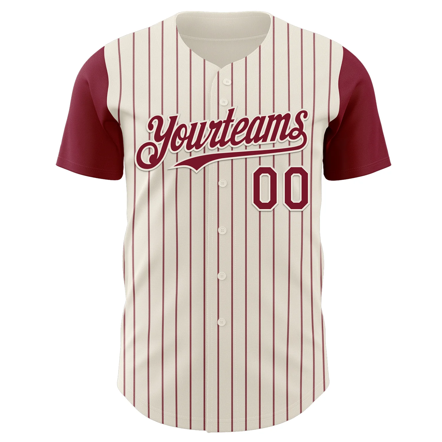 Custom Cream Crimson Pinstripe Crimson Authentic Two Tone Baseball Jersey