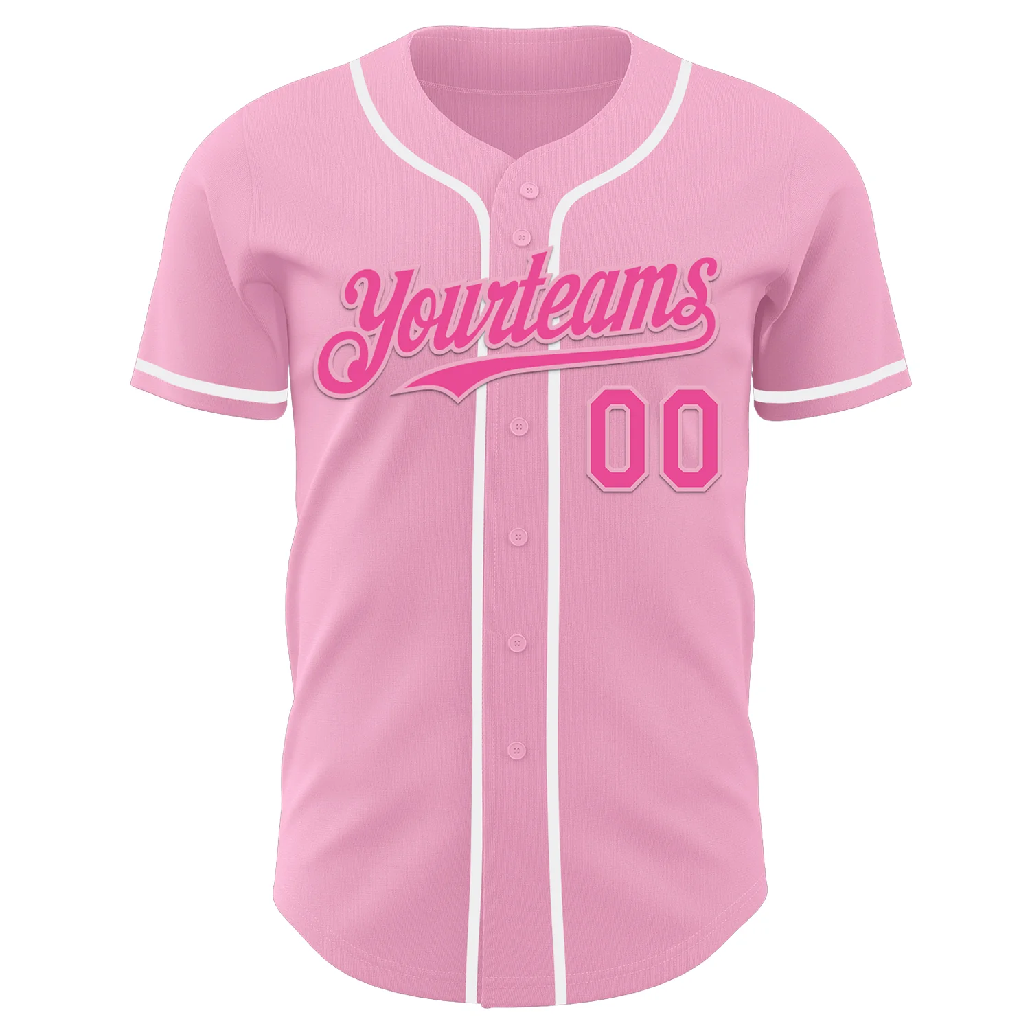 Custom Light Pink Pink-White Authentic Baseball Jersey