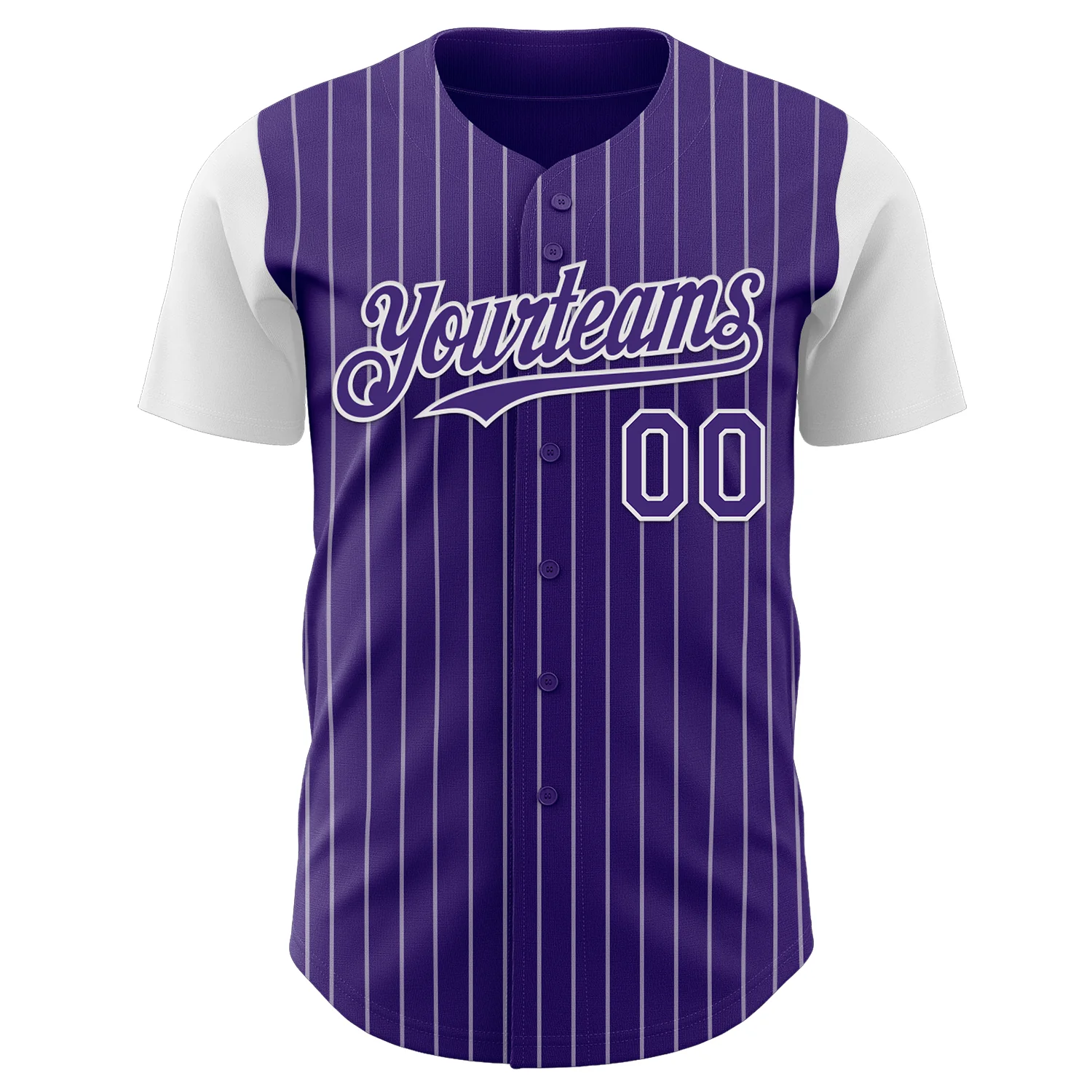 Custom Purple White Pinstripe White Authentic Two Tone Baseball Jersey
