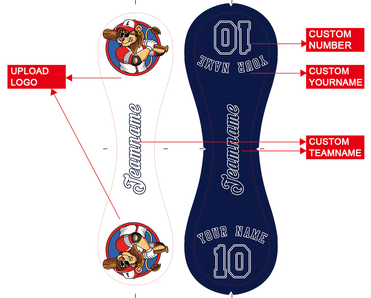 Personalized White Navy Half Leather Navy Authentic Baseballs