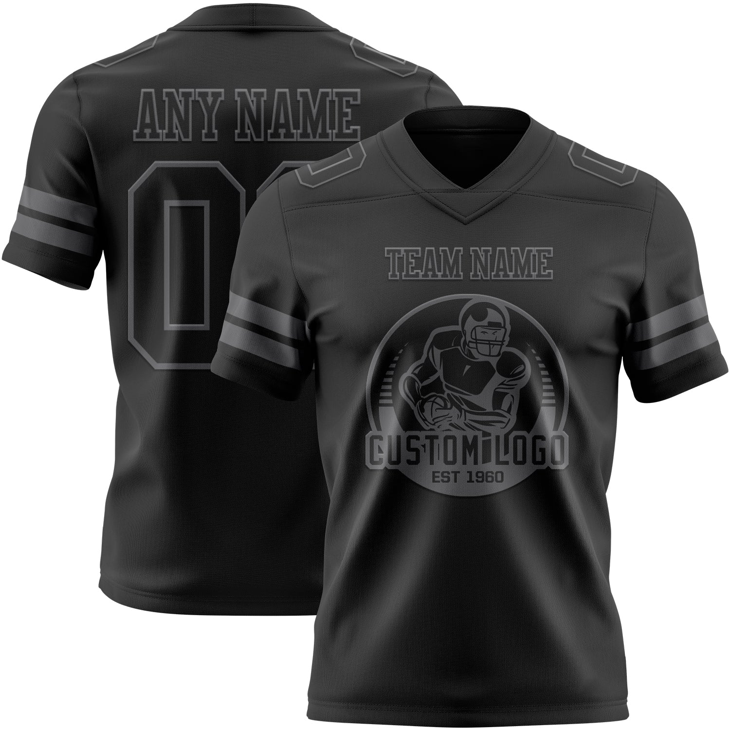 Custom Black Steel Gray Authentic Football Jersey