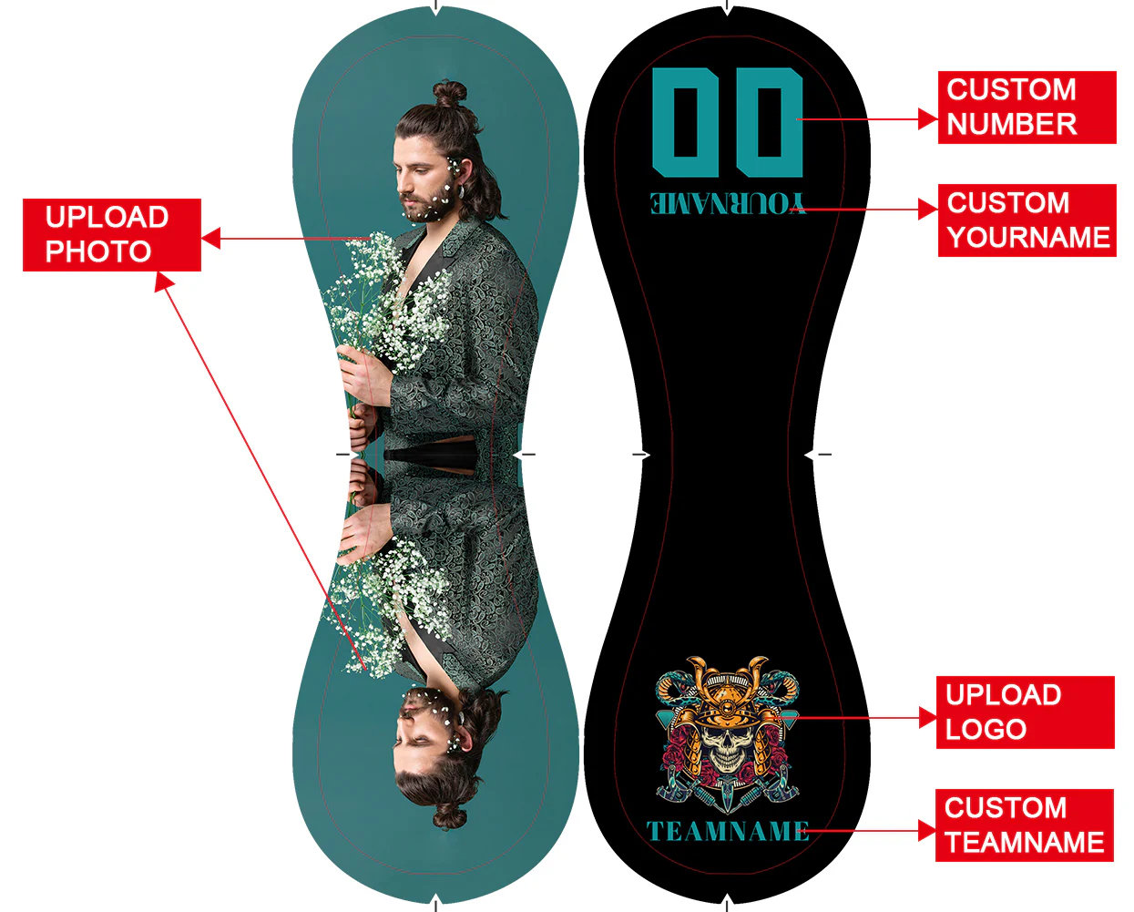 Personalized Black Ghost Samurai Skull Photo Baseballs