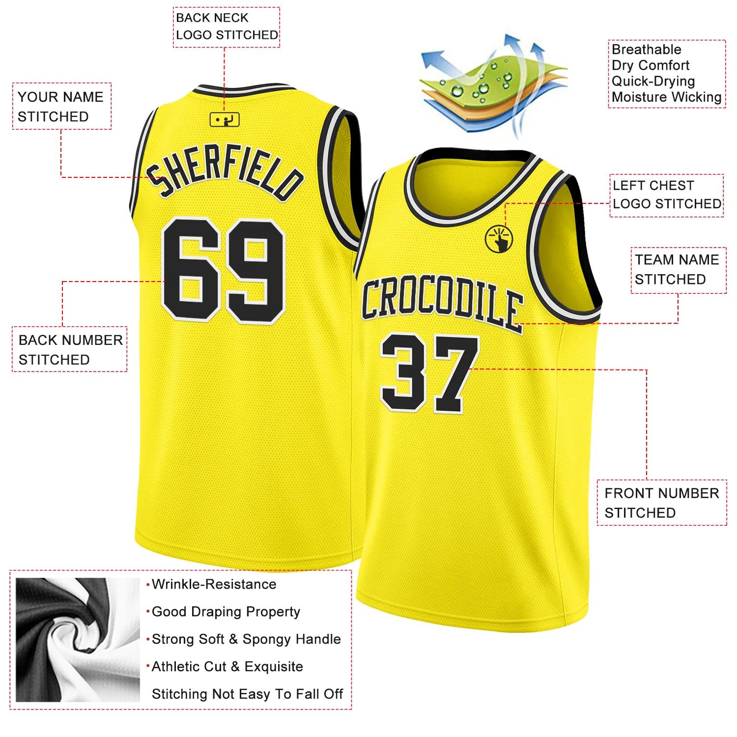 Custom Light Yellow Black-White Authentic Basketball Jersey