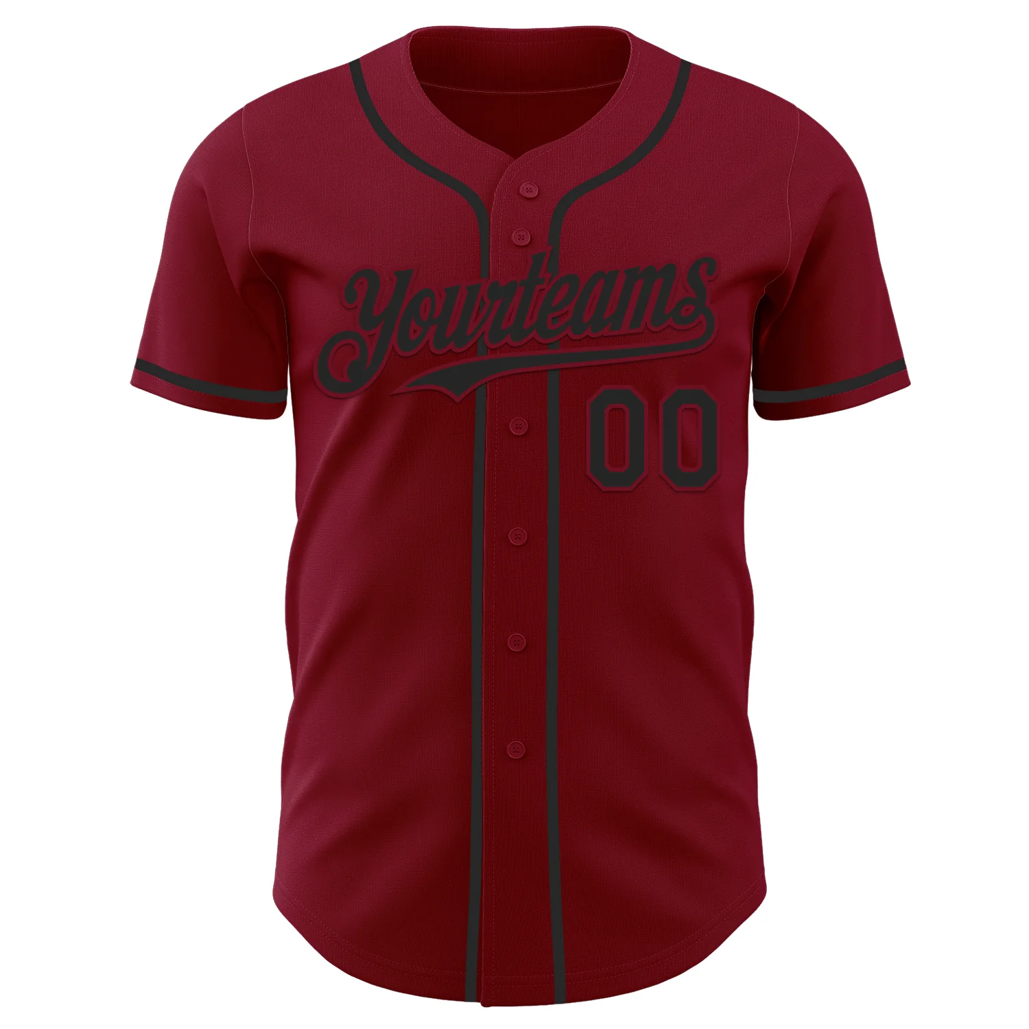 Custom Crimson Black Authentic Baseball Jersey