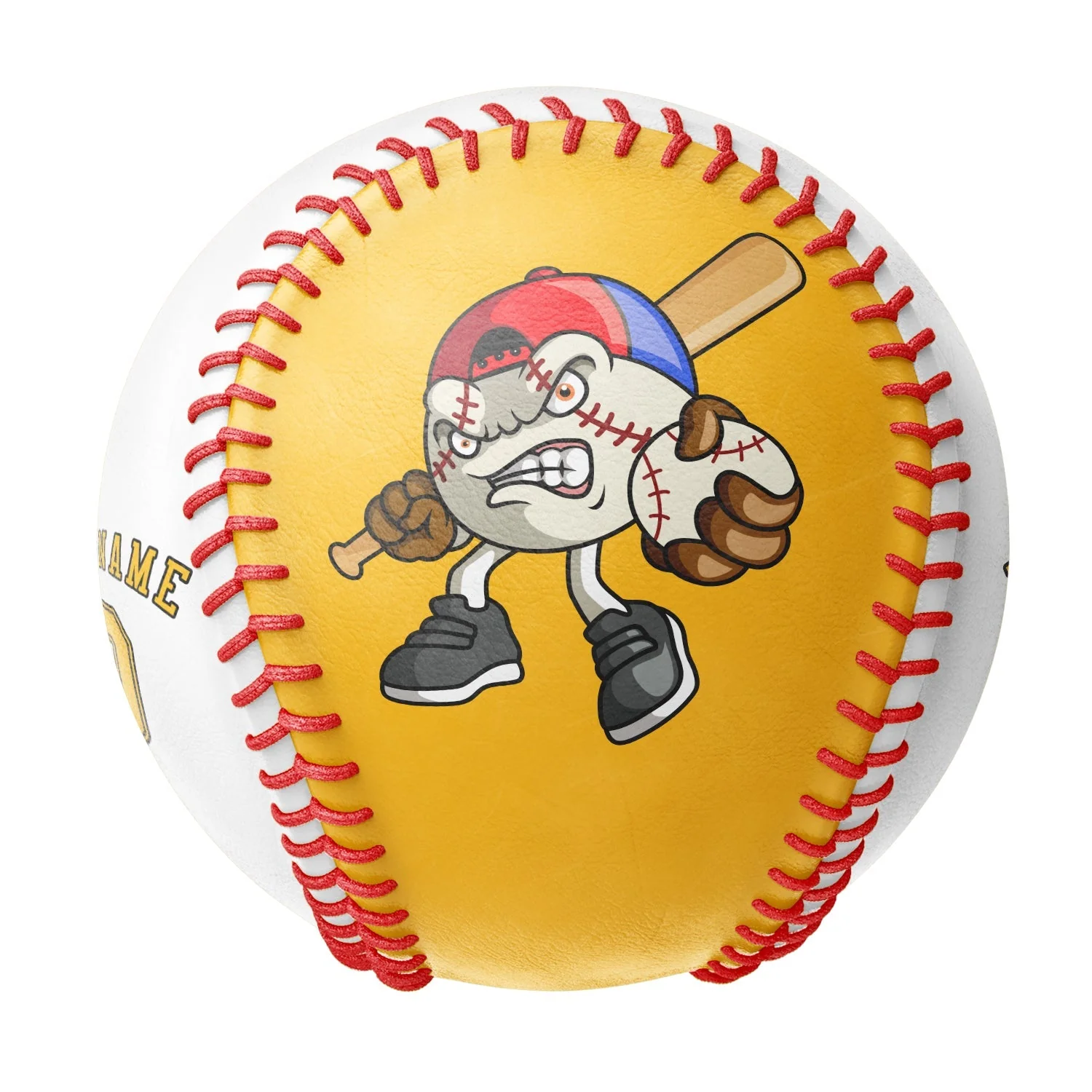 Personalized Gold White Half Leather Gold Authentic Baseballs