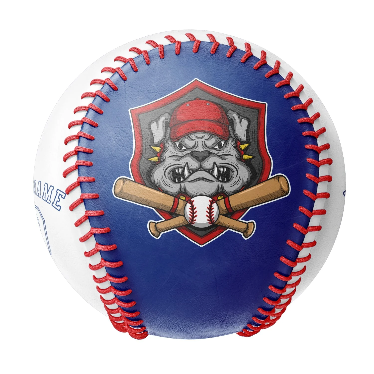 Personalized Royal White Half Leather White Authentic Baseballs