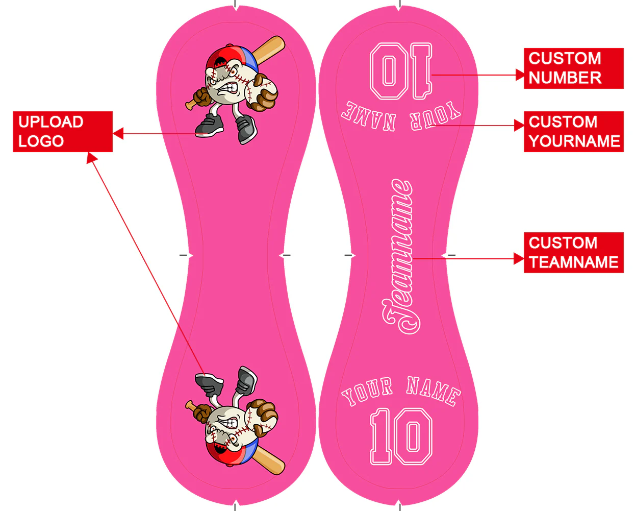 Personalized Pink Leather Pink Authentic Baseballs