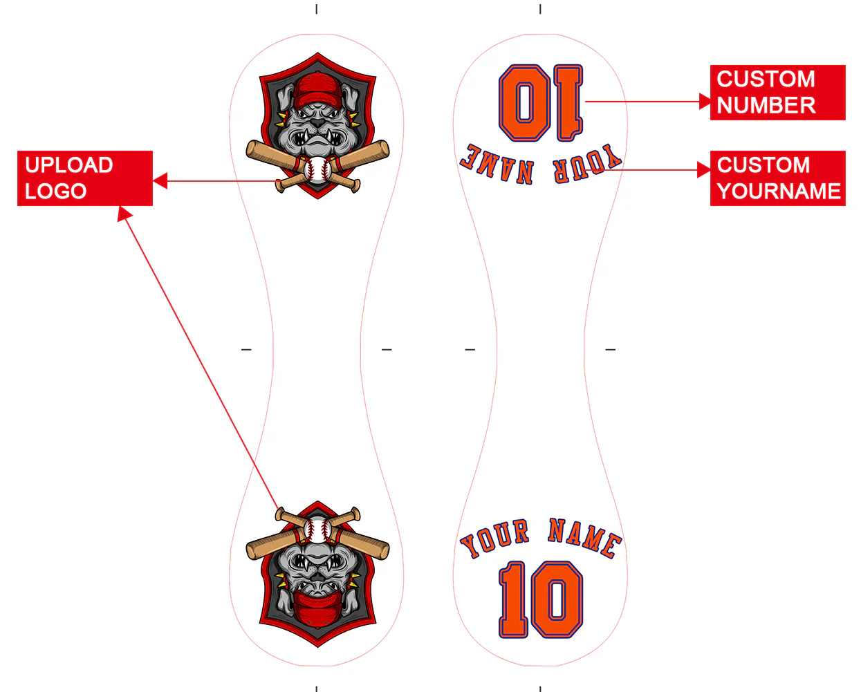 Personalized White Leather Orange Authentic Baseballs