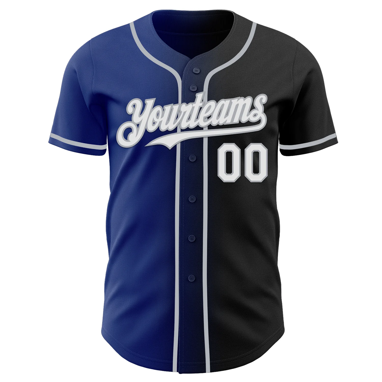 Custom Black White Royal-Gray Authentic Gradient Fashion Baseball Jersey