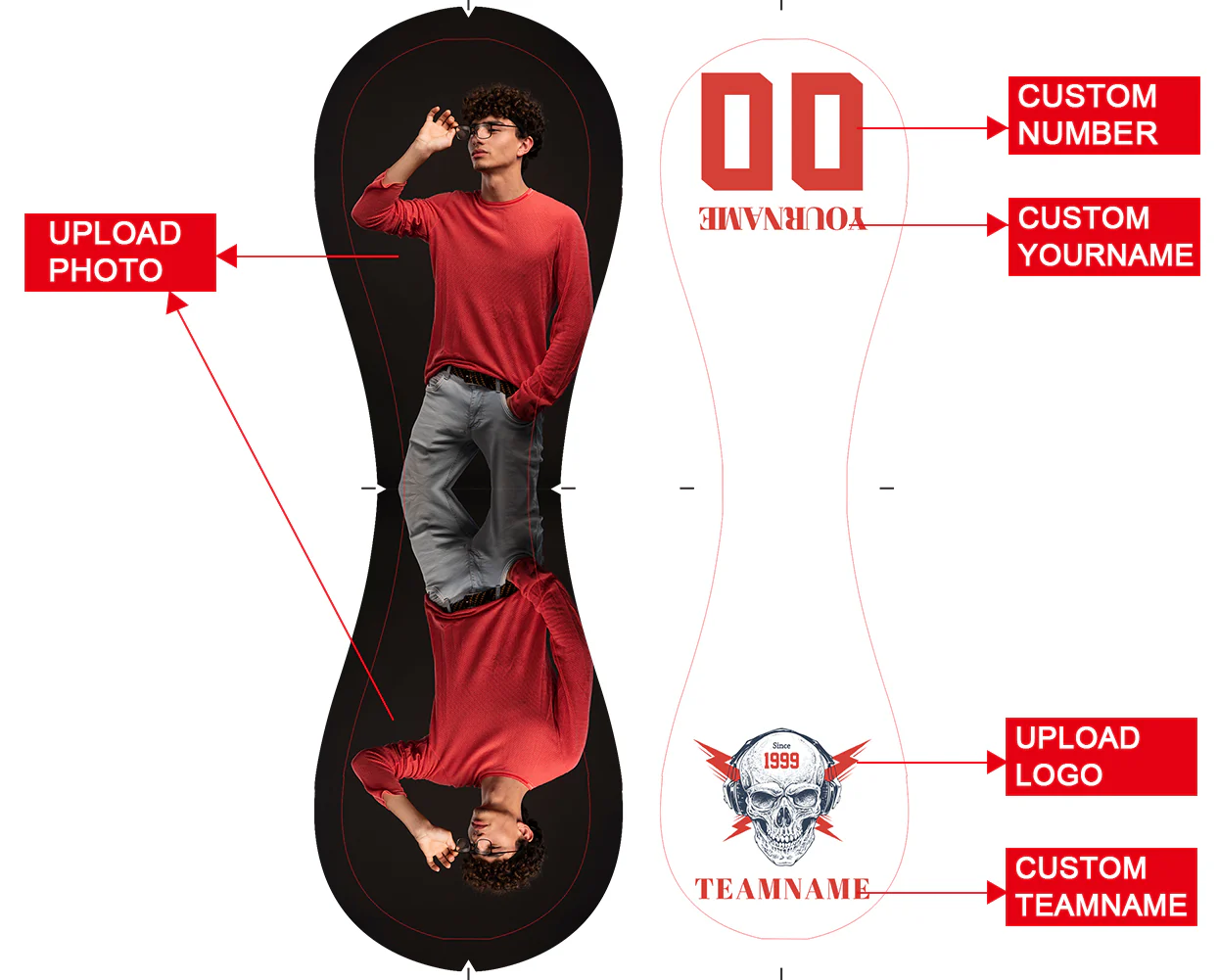 Personalized White Lightning Skull Photo Baseballs