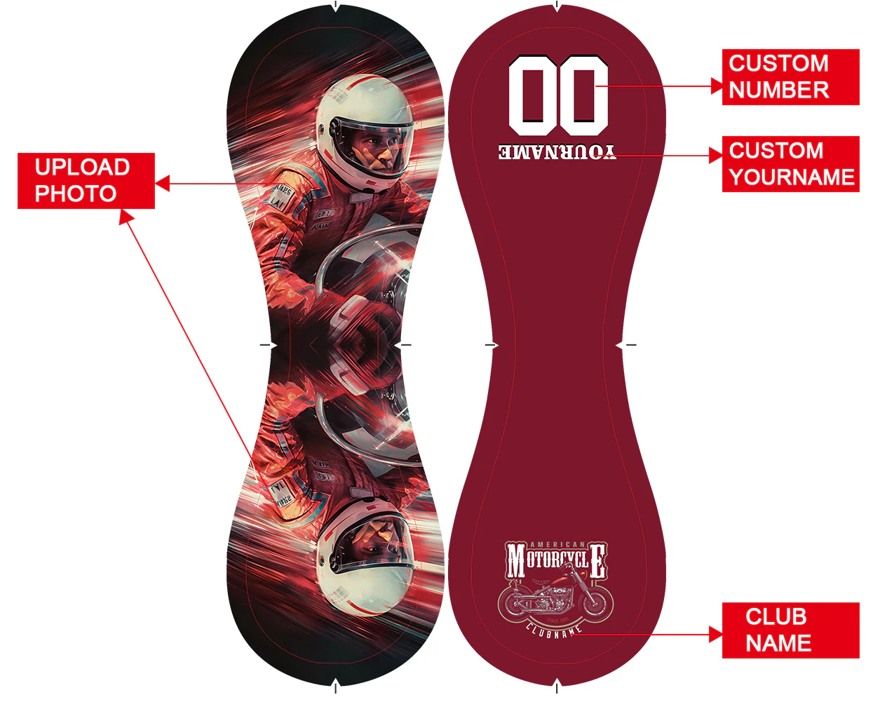 Personalized Red American Motorcycle Club Photo Baseballs