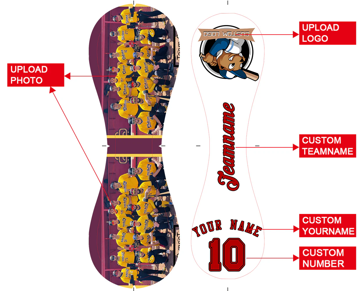 Personalized White Leather Red Varsity Team Authentic Baseballs