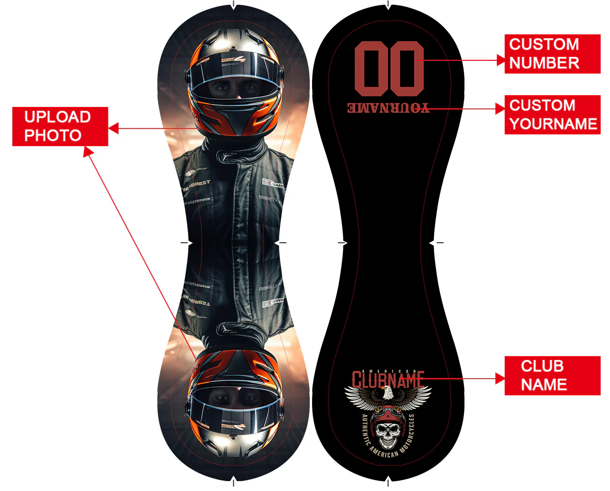 Personalized Black Authentic American Motorcycle Club Photo Baseballs