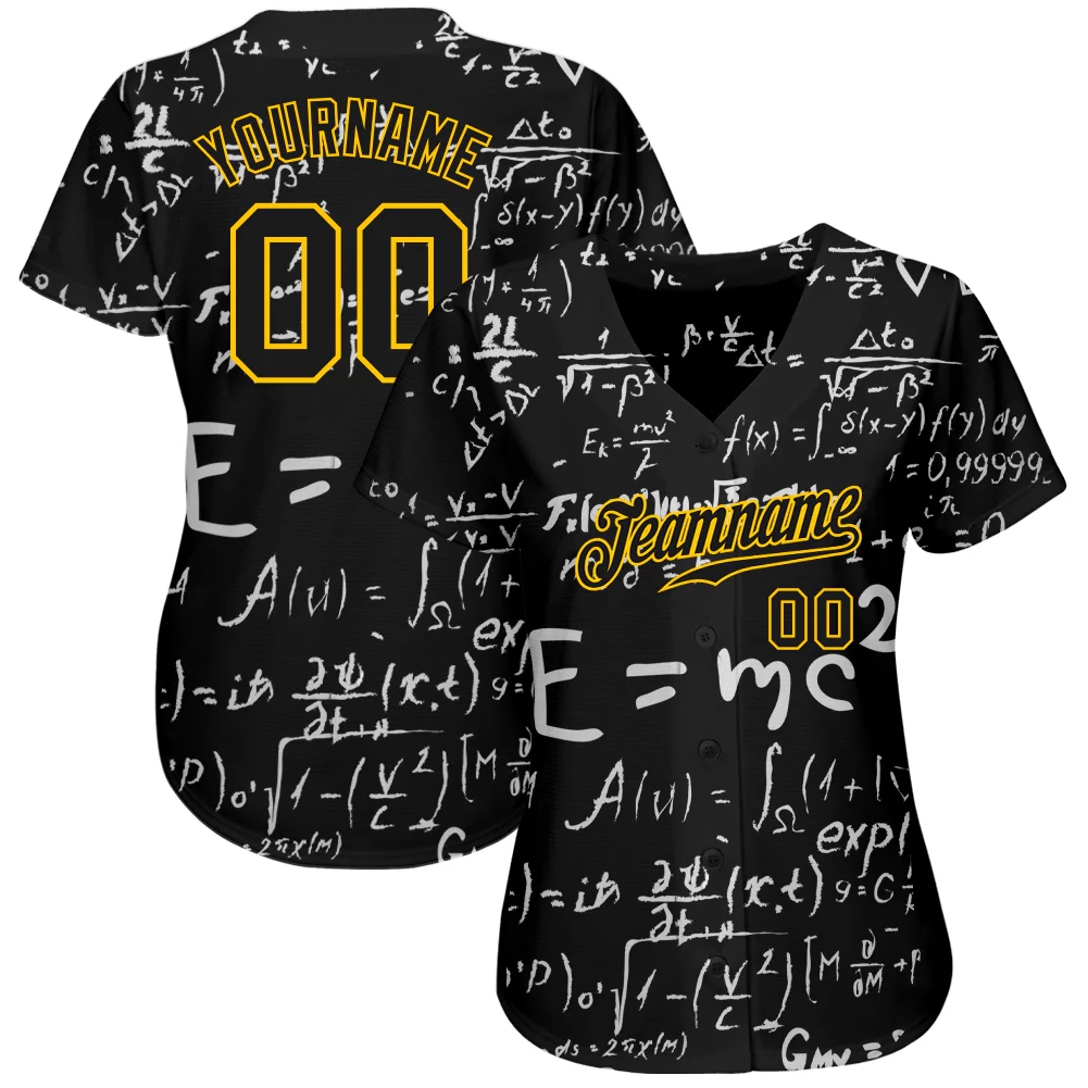 Custom 3D Pattern Design Math Authentic Baseball Jersey