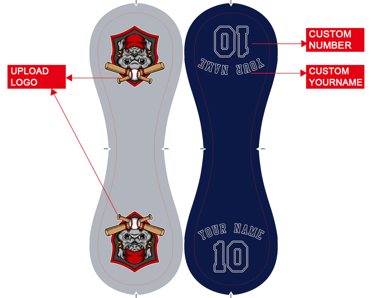 Personalized Gray Navy Half Leather Navy Authentic Baseballs