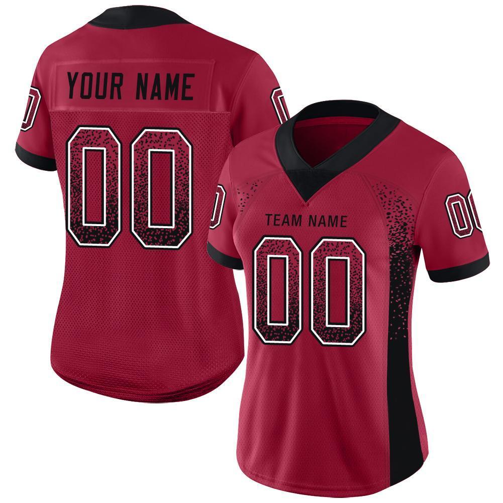 Custom Cardinal Black-White Drift Fashion Football Jersey