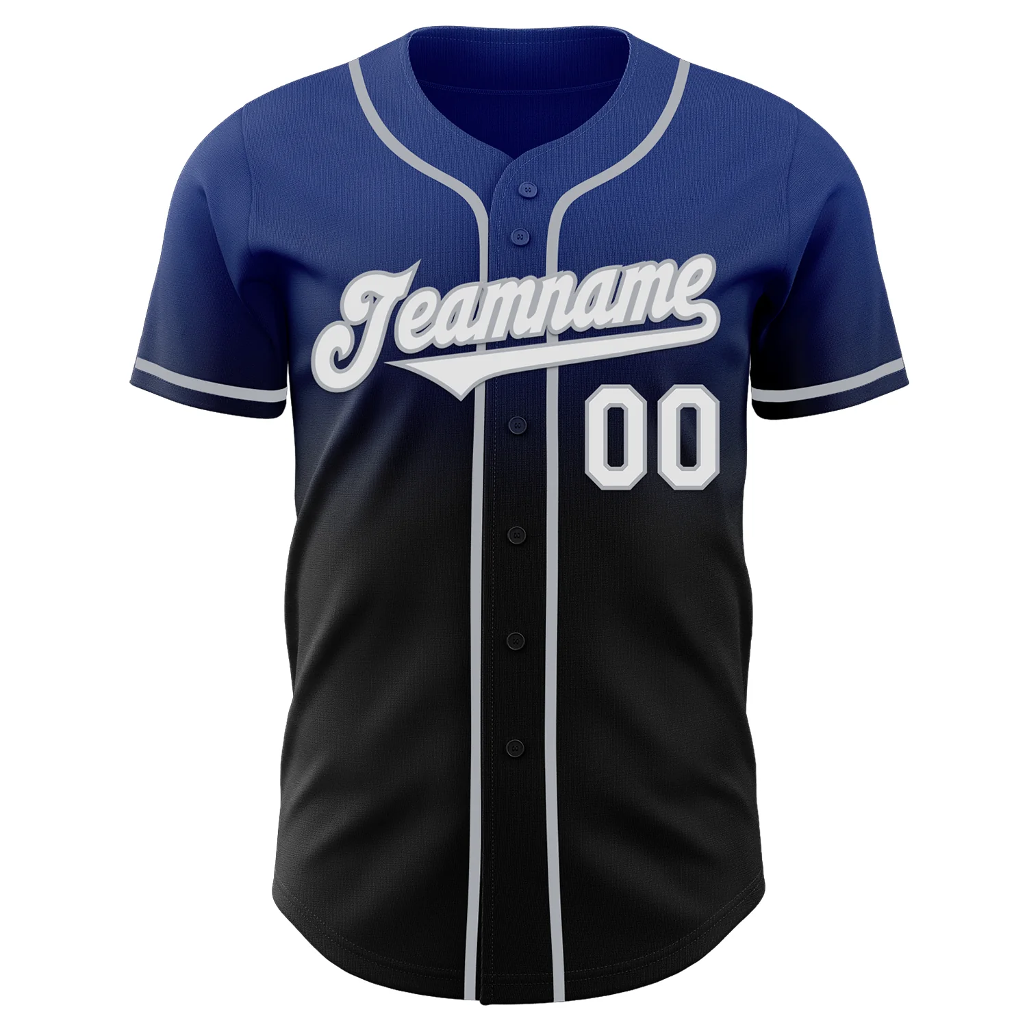 Custom Royal Black-Gray Authentic Fade Fashion Baseball Jersey