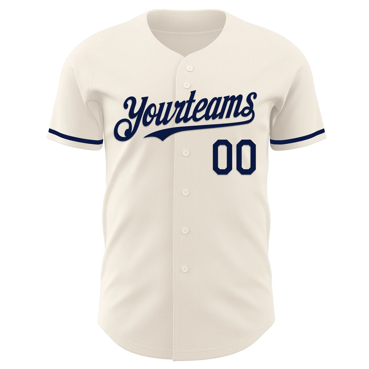 Custom Cream Navy Authentic Baseball Jersey