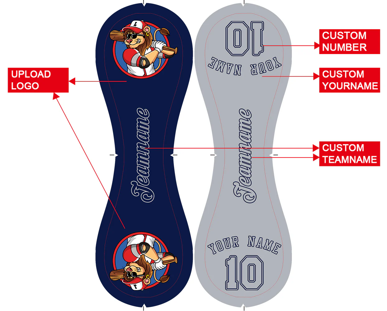 Personalized Navy Gray Half Leather Gray Authentic Baseballs