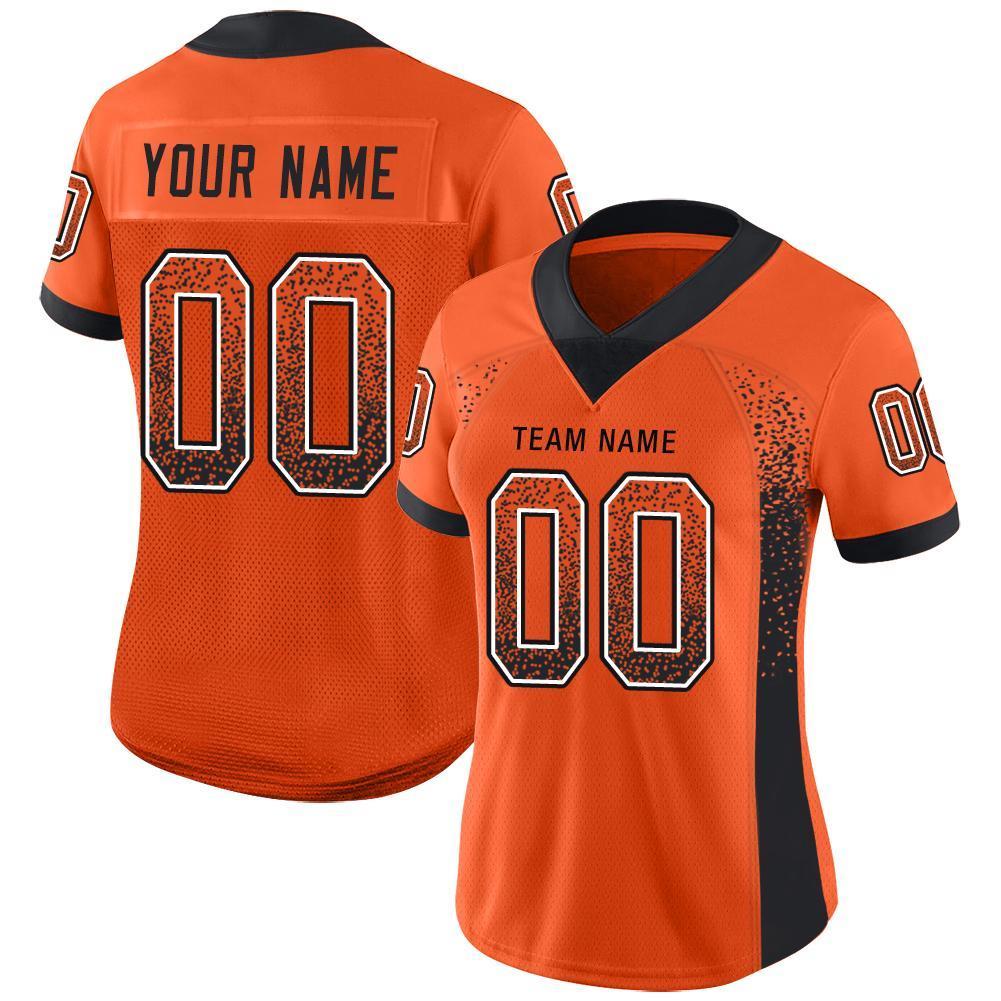 Custom Orange Black-White Drift Fashion Football Jersey