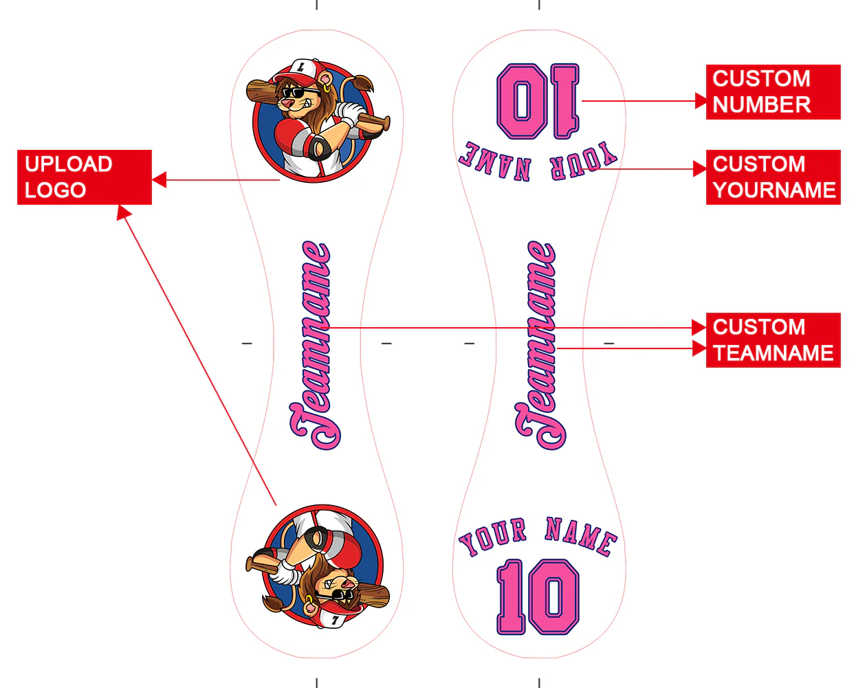 Personalized White Leather Pink Authentic Baseballs