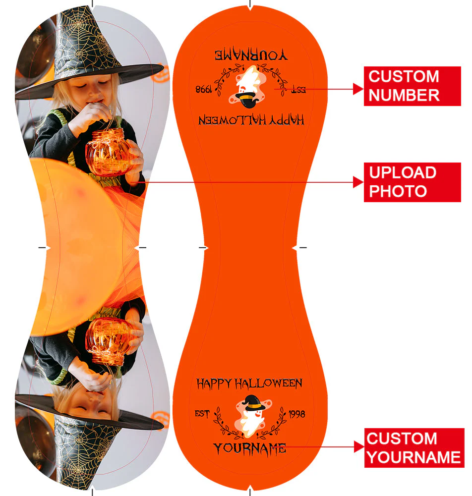 Personalized Orange Happy Halloween Ghost Photo Baseballs