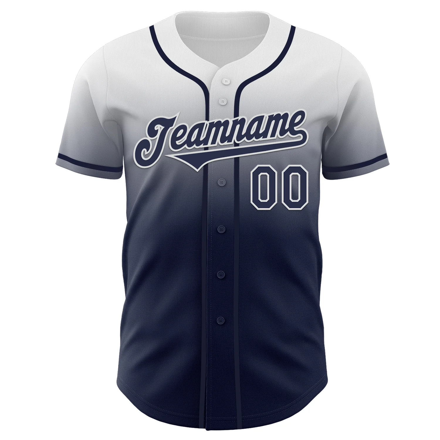 Custom White Navy Authentic Fade Fashion Baseball Jersey