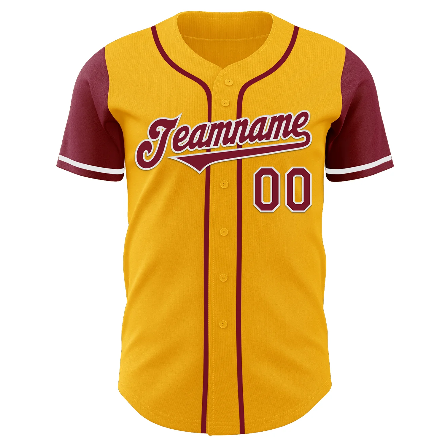 Custom Gold Crimson-White Authentic Two Tone Baseball Jersey