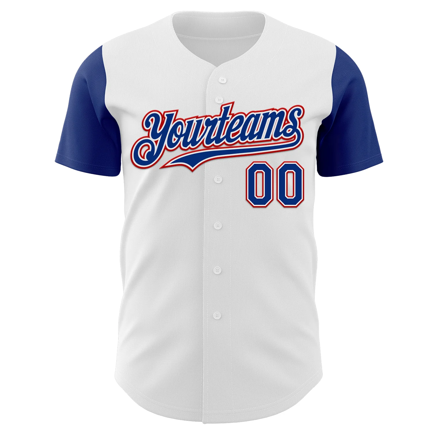 Custom White Royal-Red Authentic Two Tone Baseball Jersey