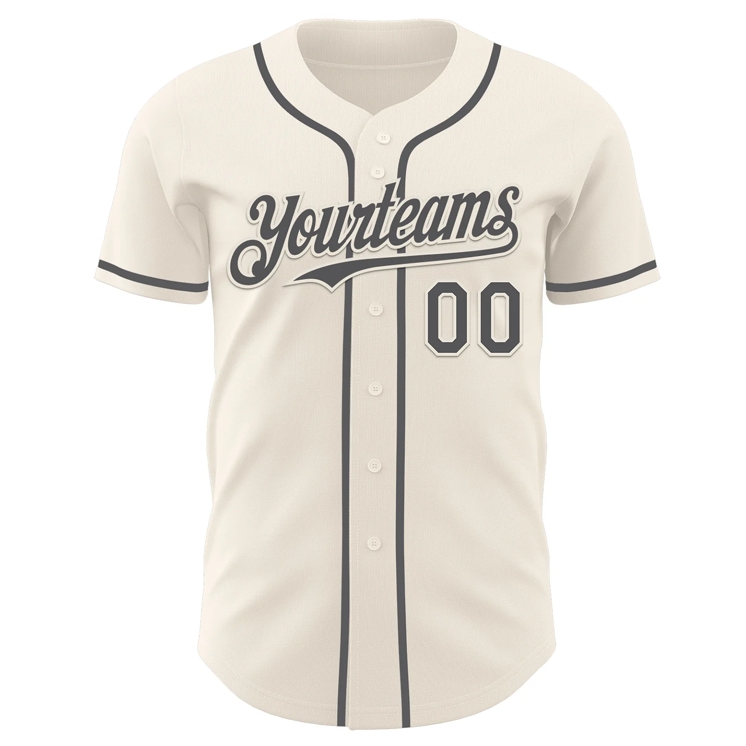 Custom Cream Steel Gray Authentic Baseball Jersey