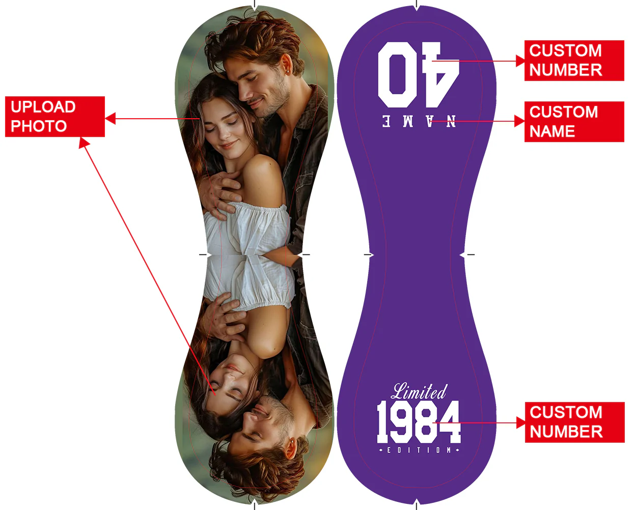 Personalized Anniversary Name Time Photo Purple Baseballs