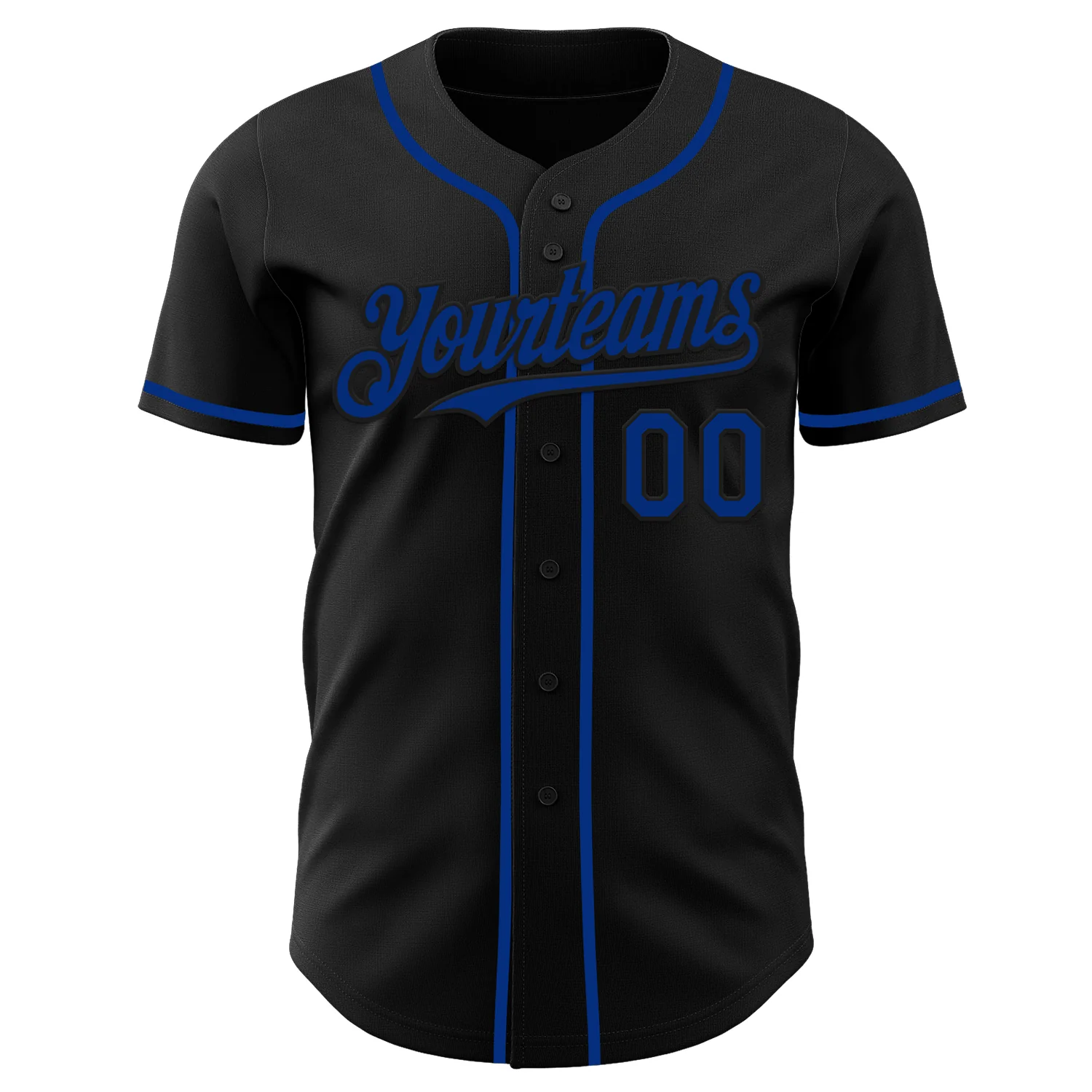 Custom Black Royal Authentic Baseball Jersey